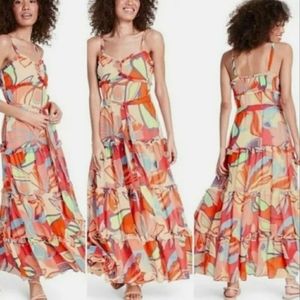 ALEXISxTarget Orange Pink Mix Floral Maxi Dress